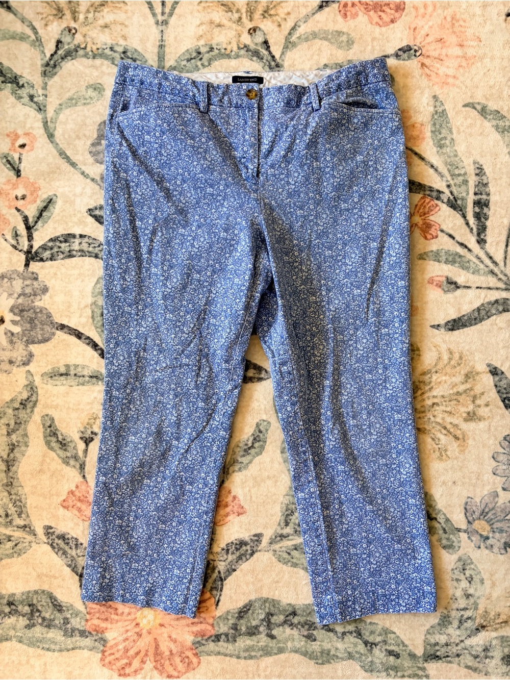 Lands' End Light Blue Mid-Rise Straight Leg Pants